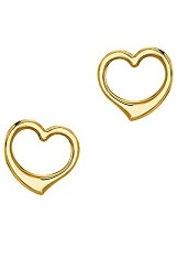 handsome minuscule open heart gold earrings for babies